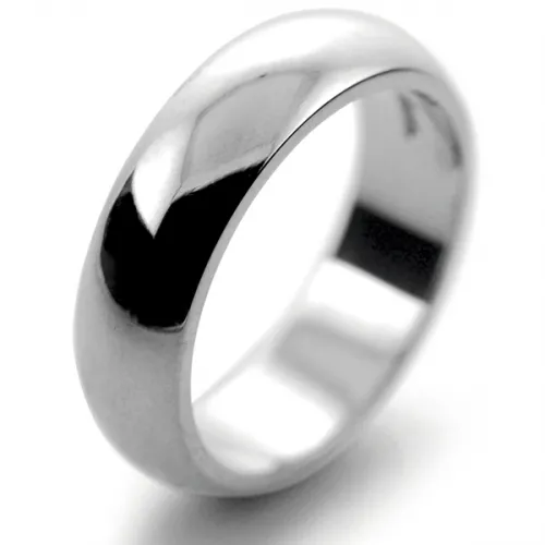 D Shaped Palladium Heavy 6mm Mens Rings